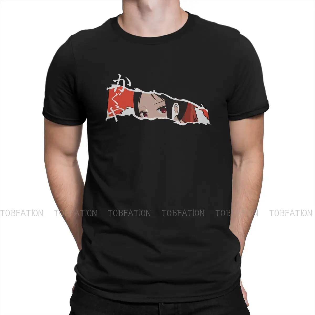 

Kaguya Sama Love Is War Manga Newest TShirt for Men Shinomiya Eyes Classic Round Collar Pure Cotton T Shirt Gift Clothes