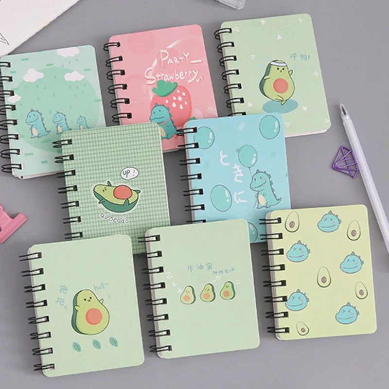 

A7 Notebook Adorable Cute Avocado Rollover Mini Portable Coil Notepad Diary Book Exercise Book School Office Supply