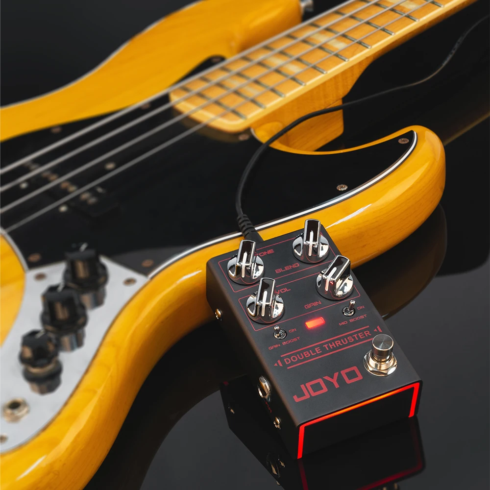 JOYO Bass Guitar Effect Pedal R-28 DOUBLE THRUSTER Bass Overdrive Pedal Delivering Sharp and Grainy High Frequency Tone Designed