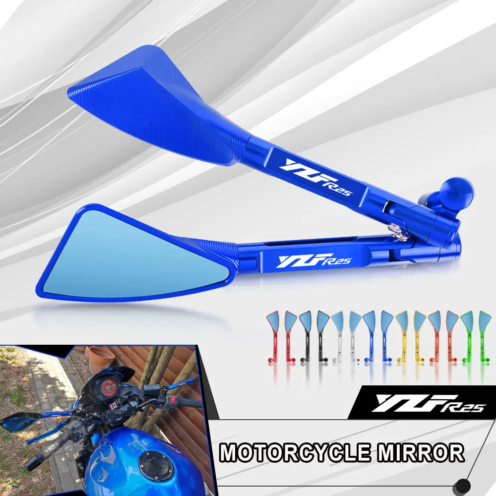 

Универсальное мотоциклетное зеркало с ЧПУ для YAMAHA YZFR25 YZF R25 YZF R1 R3 R6 R15 R125 YZF600R, боковое синее антибликовое зеркало заднего вида