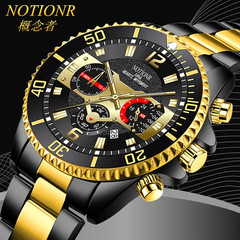 

Top Brand Luxury Waterproof Watch Men's Luminous Calendar Watch Men's Stainless Steel Wrist watch Concept Watches for Men