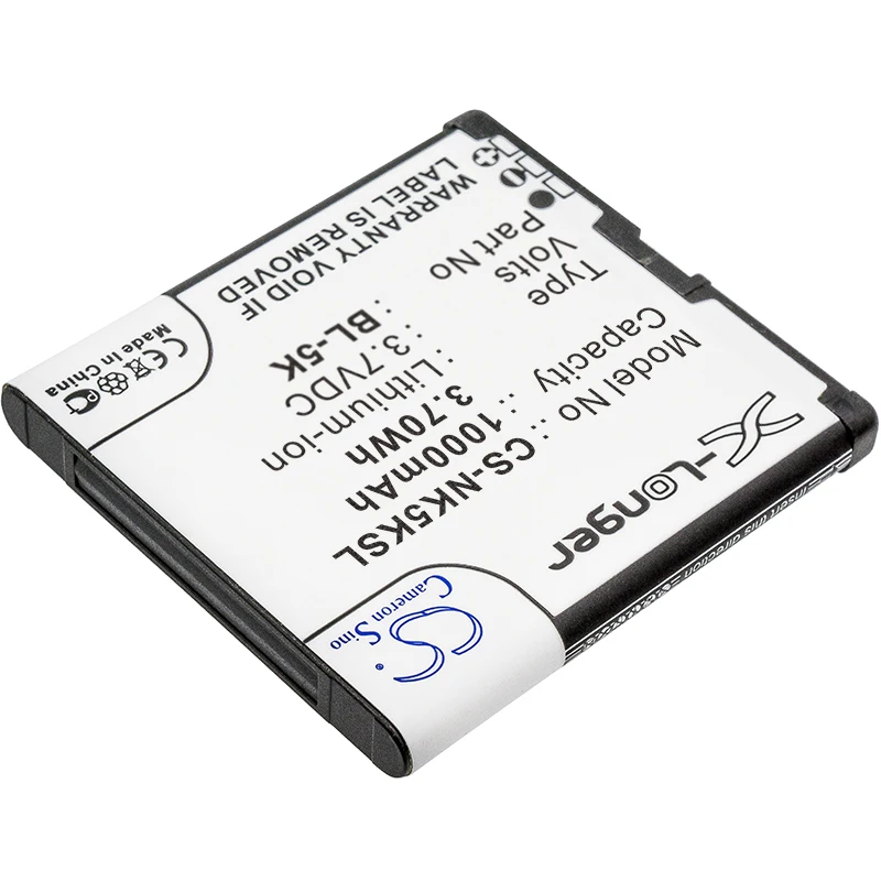 Аккумулятор для мобильного телефона CS Nokia BL-5K Fly BL7203 подходит Dr.Tech IP-88 IQ4405 4413 N85 N86 C7