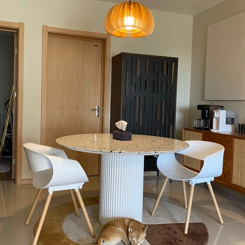 

Customized Nordic negotiation table table rock board table, round table coffee table, small apartment exhibition hall model room