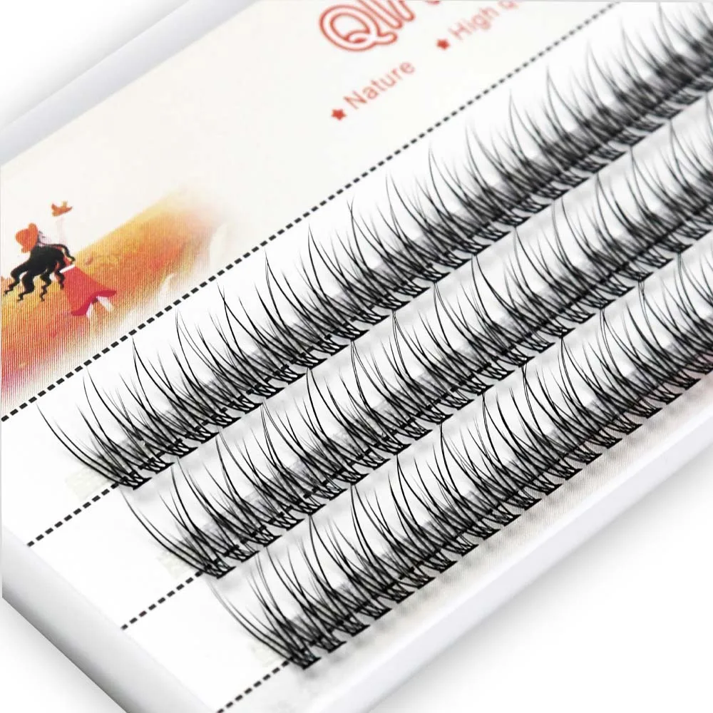 

120 Pcs Fishtail Fake Lashes Natural Thick Individual Eyelashes Mink Grafting False Eyelash Extensions For Professional Make up