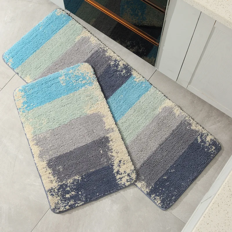 Non-Slip Mat for Bathroom Absorbent Bath Mats Plush Floor Bedroom Striped Pattern Area Rug Bathtub Foot Pad mat |