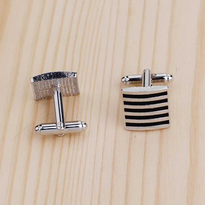 

Classic Black Red Stripe Male French Shirt Cufflinks Oblong Band Cuff Links Wedding Business Holiday Jewelry Gifts Wholesale