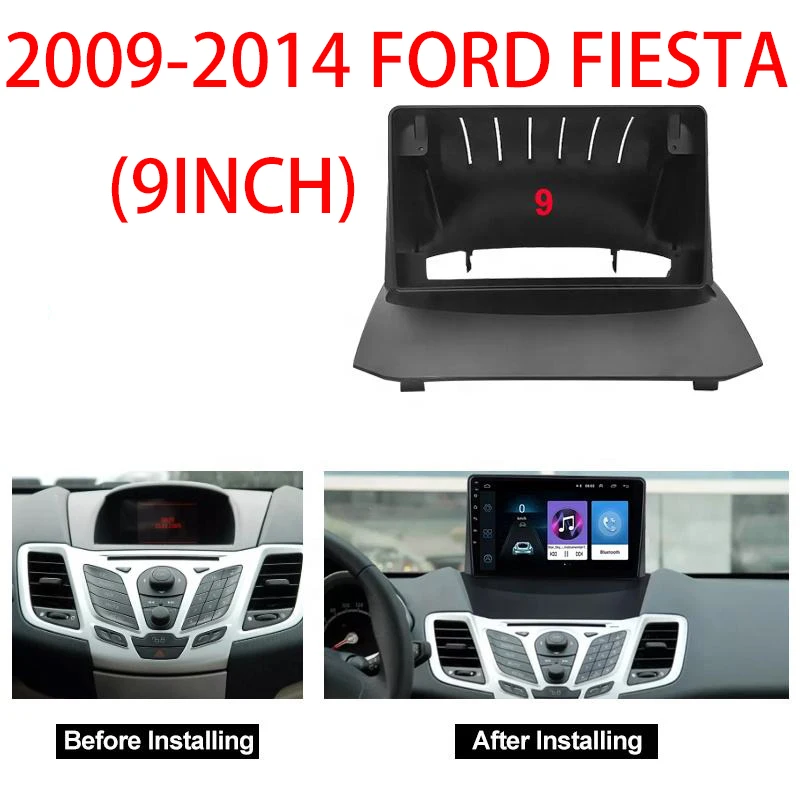 Подходит для 9-дюймовой автомобильной панели FORD Fiesta 2009-2014 стереоприборная панель