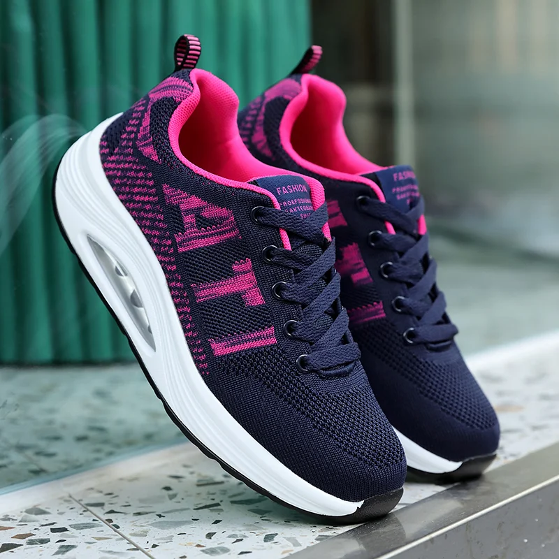 2022 New Women Sneakers Sports Tennis Shoes Cushion Running Shoes Lace Up Breathable Leisure Outdoor Sneakers Zapatos Mujer