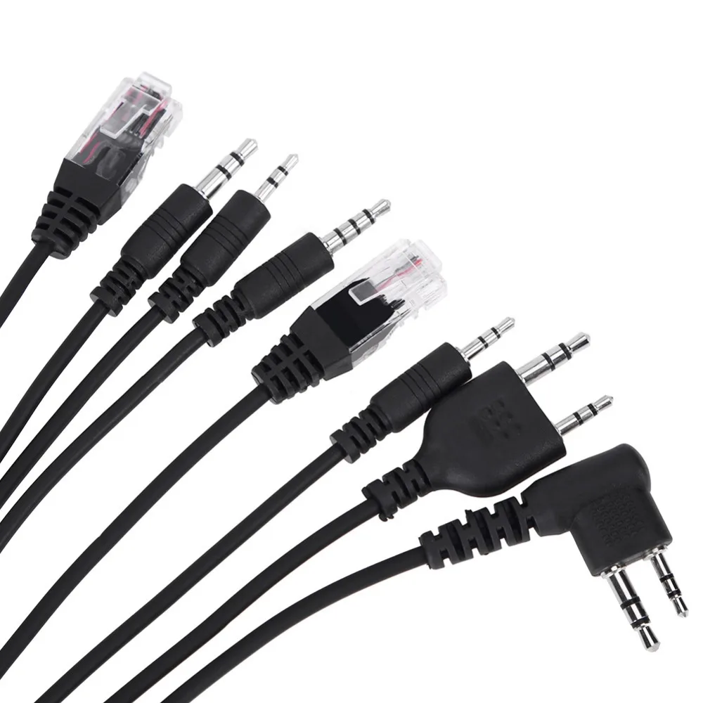 8 in 1 USB Programming Cable PTT Walkie Talkie Program Wire Lines for Baofeng Motorola AXU4100 AXV5100 Kenwood TYT QYT Radio