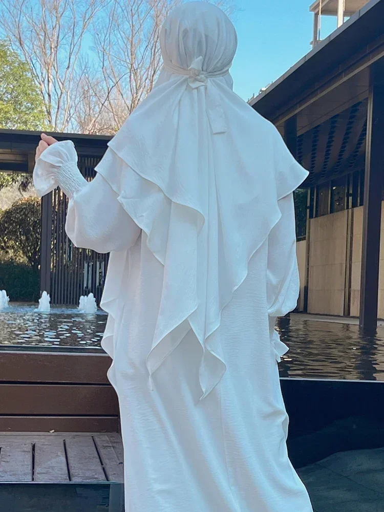 2-слойный длинный химар шарф-хиджаб мусульманская молитвенная одежда козы для