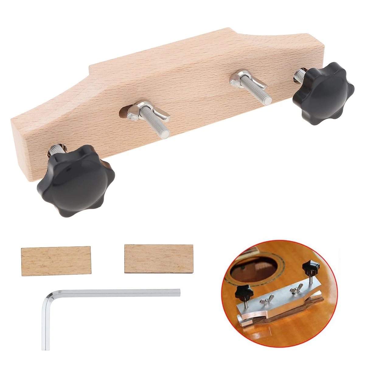 

Wooden Guitar Bridge Clamp Repair Tool Guitar Code Bonding Fixture Folk Classical Guitar Bridge Replacement Fixture Luthier Tool