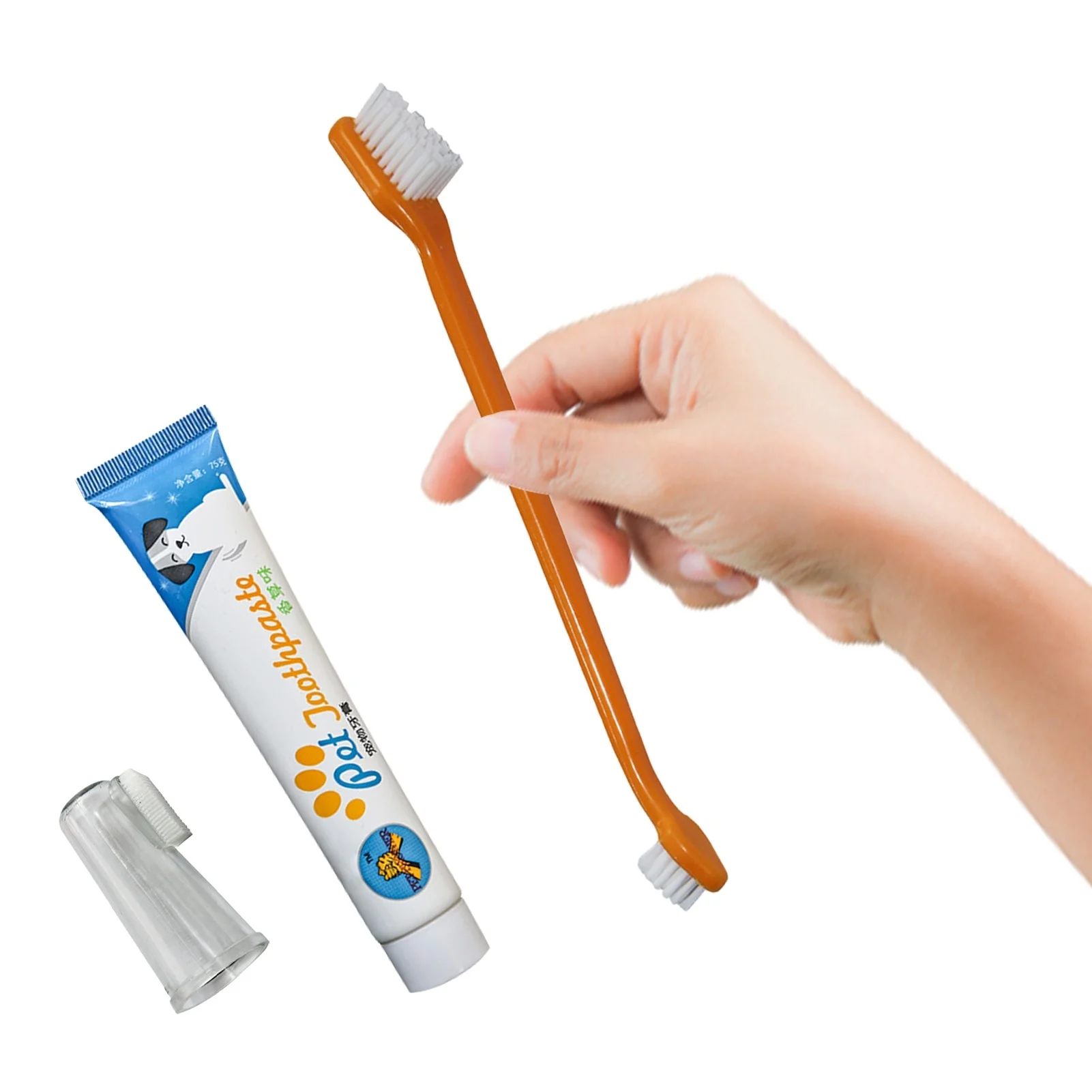 

Small Pet Healthy Toothpaste With Toothbrush Small Dog Cats Mouth Teeth Cleaning Care Pet Accessories Oral Cleaning Supplies