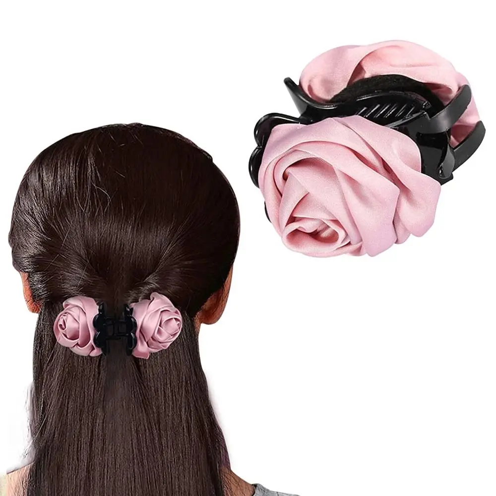 

Combs Buns Accessories Jaw Barrettes Ponytail Clips Hair Claw Rose Floral Korean Hair Claws Clips Flower