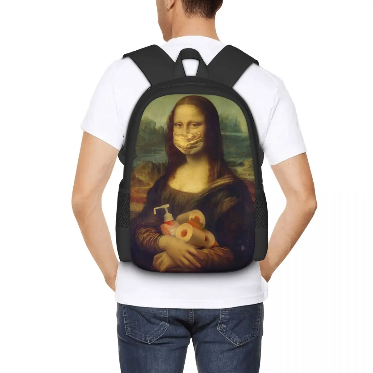 Mona Lisa Backpack for Girls Boys Travel RucksackBackpacks for Teenage school bag