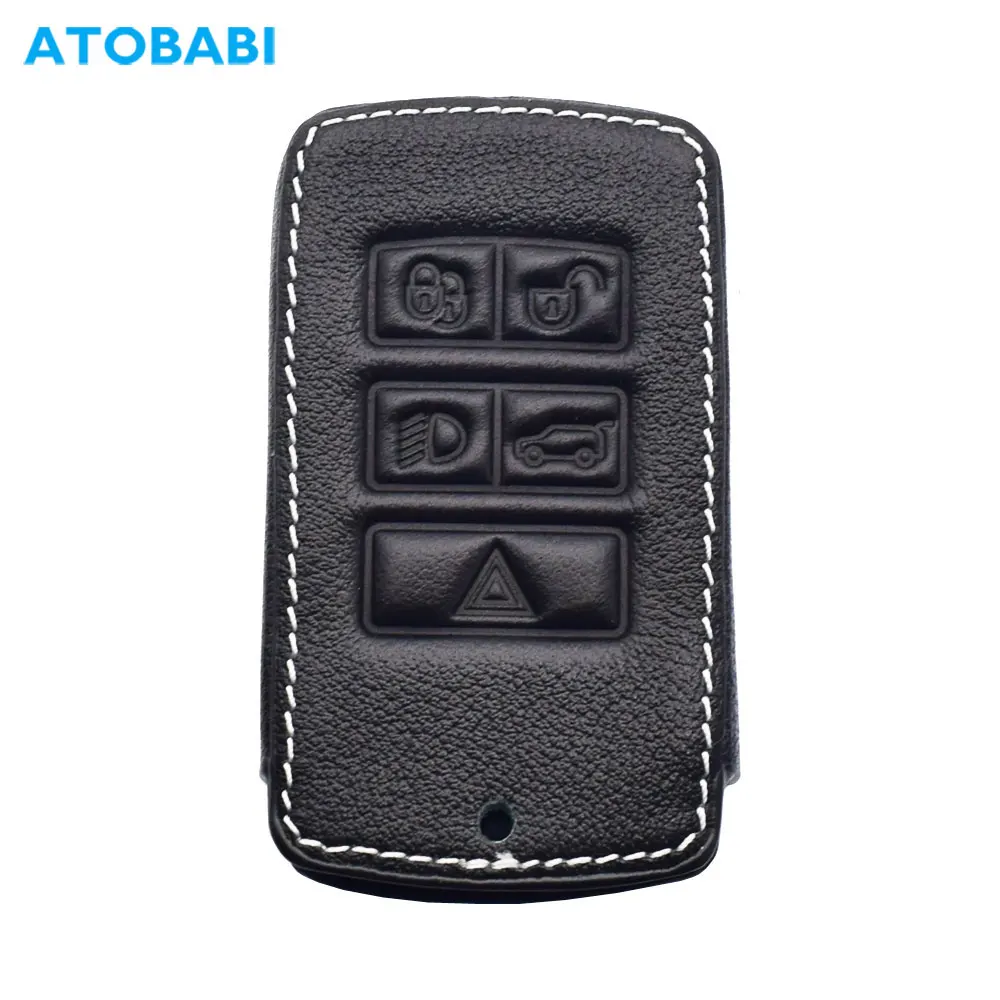 

ATOBABI Leather Car Key Case For Land Rover Discover Sport Range Rover Evoque 2020 Jaguar F-Pace 2021 Smart Remote Control Cover