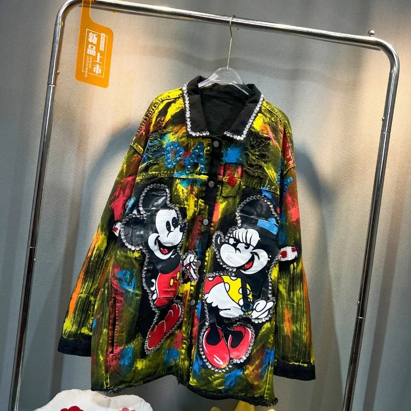 Новинка Осень-зима 2023 пальто для тяжелой промышленности с изображением граффити