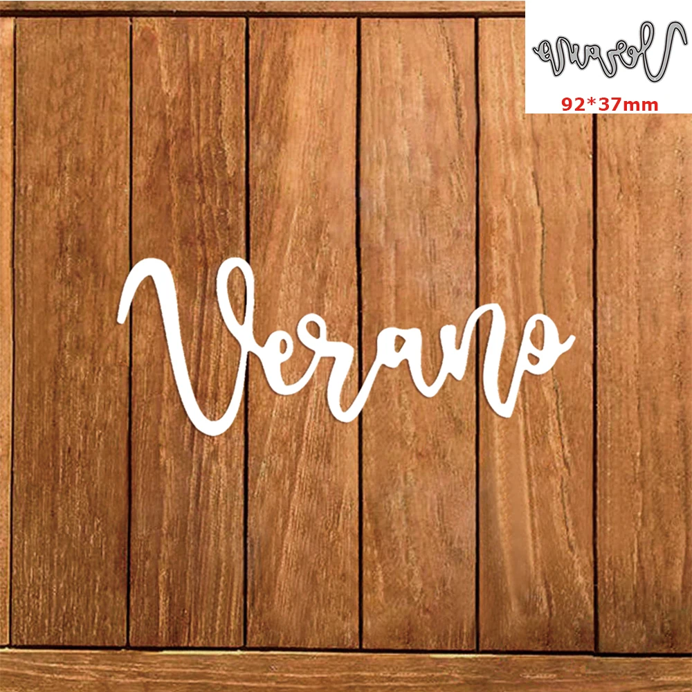 

verano Spanish Words Metal Cutting Dies DIY Scrapbooking Crafting Knife Mould Blade Punch Decor Paper Cards 2022