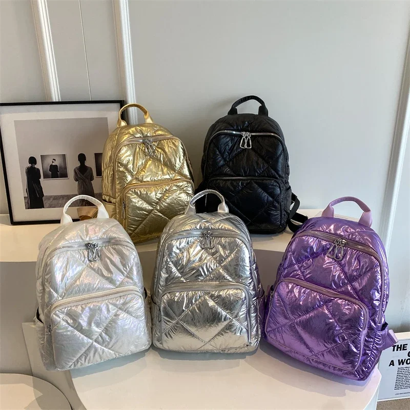 Нейлоновые женские рюкзаки 5 цветов модная вместительная Хлопковая женская