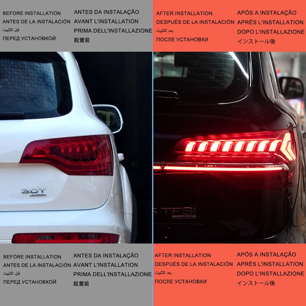 Автомобильные задние фонари для Q7 2006-2015, обновление 2023, новейший Стайлинг, светодиодный автосборка, через подсветку, динамический плавный задний фонарь (art.: 3920ced353e7e) - 3920ced353e7e