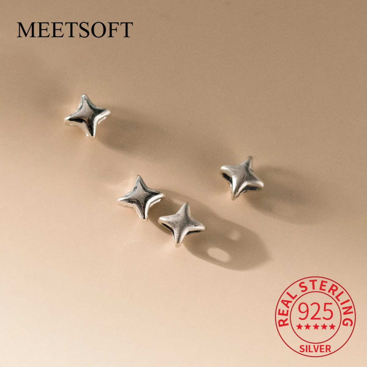 S925 Стерлинговое Серебро винтажные звезды Doji перегородка бусины DIY браслет