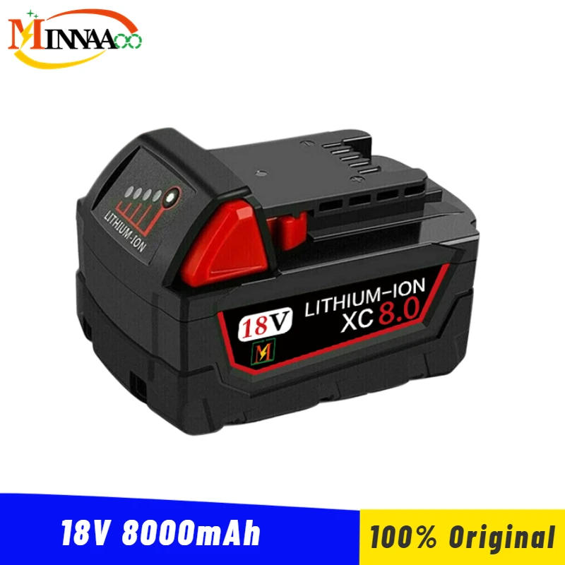 

Сменная литиевая батарея 18 в 1860 Ач для Milwaukee M18 XC, 48-11-1850 48-11-1840 48-11-1820 48-11-, аккумуляторные батареи