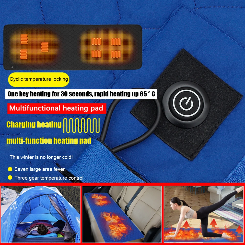 

Multi-functional USB Heated Seat Cushion Insulation 3-Level Adjustable Sleeping Mattress Foldable Portable Outdoor Camp Supplies