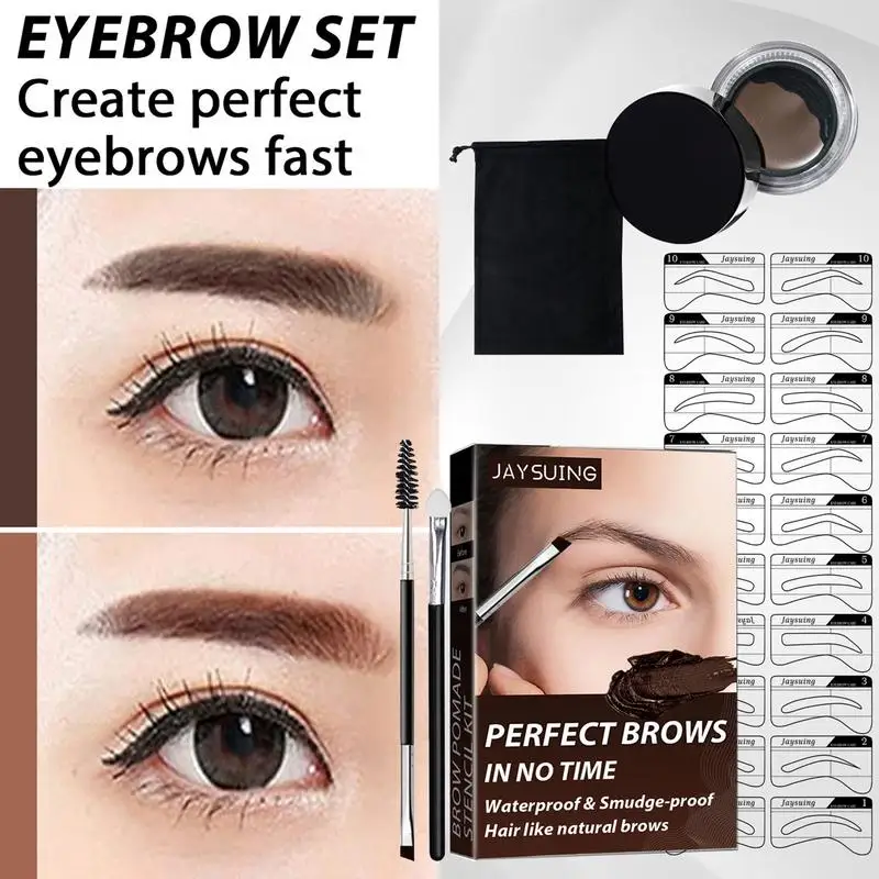 

Eyebrow Cream Set Waterproof Long Lasting Eye Brow Stamping Kit Professional Eyebrow Set For Perfect Bushy Eyebrows