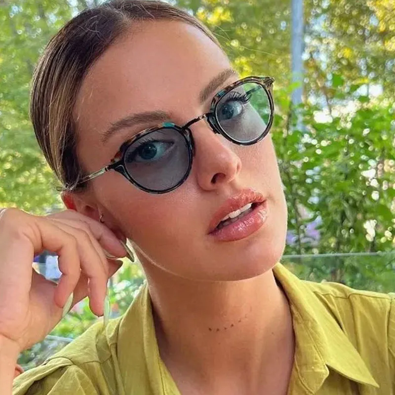Очки солнцезащитные женские круглые винтажные Роскошные брендовые овальные