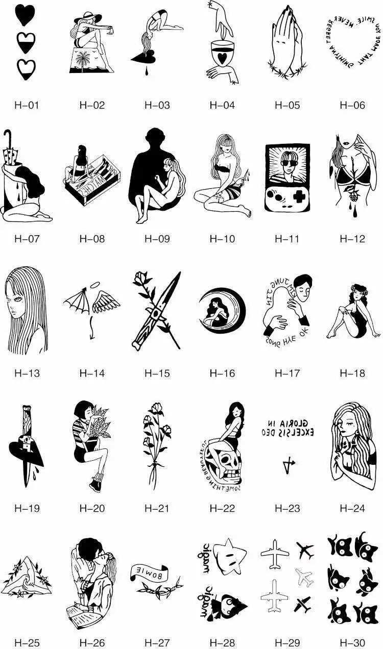 

3/pcs Gothic Girls Tattoo Stickers For Woman Man 2023 Back Fake Tattoos Anime Temporary Tattoos Young Girl Boy Party Art Tatoo