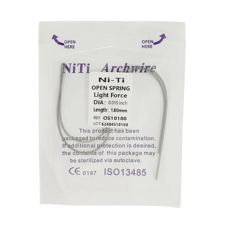 

5Bags/10pcs Dental Orthodontic NiTi Open Spring Elastic Coil Springs Size 0.010/0.012 180mm Dentistry Lab Materials Dentist Use