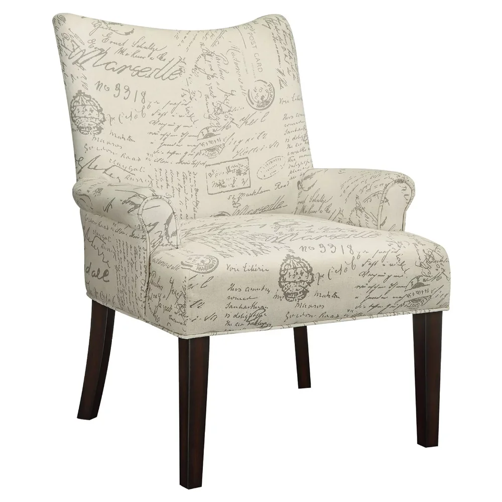 

Curved Back Accent Chair Off White and Cappuccino