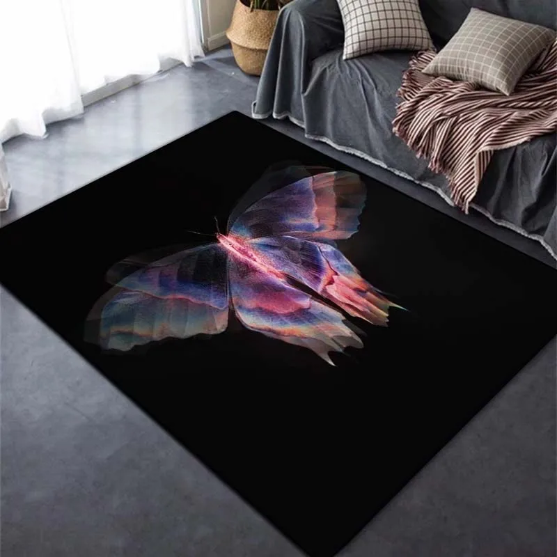 

Black Butterfly Single Beautiful Printed Carpet Bedroom Living Room Decoration As A Holiday Gift To Family And Friends