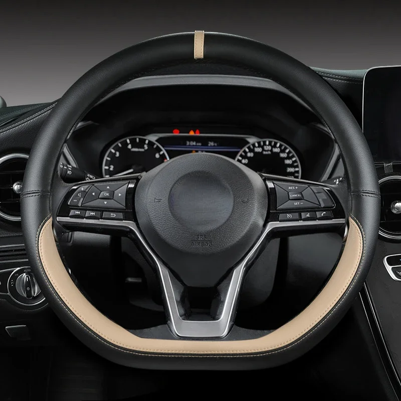 Фото Автомобильный чехол на руль для Nissan X-Trail Qashqai March Serena Micra Kicks 2017-2024 Altima Teana 2023, автоаксессуары №3