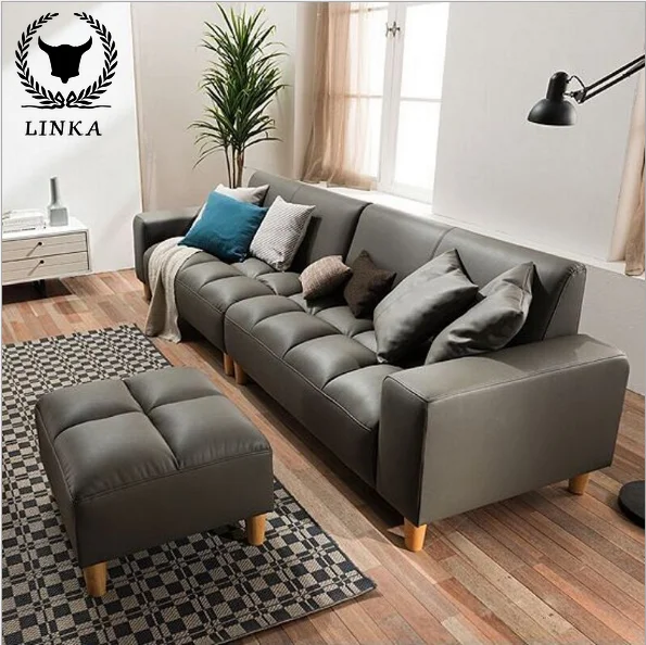 

Современный стиль, 3 сиденья, ЧЕРНЫЙ Итальянский кожаный диван, шезлонг, диван для квартиры, под заказ