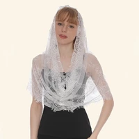 latest turban for women black and white two color solid color scarf high quality lace womens decorative breathable headdress
