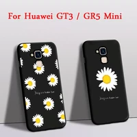 for huawei gr5 mini case gt3 cover soft silicon protector mobile phone case rose flower for huawei gt3 gr5 mini back cover black