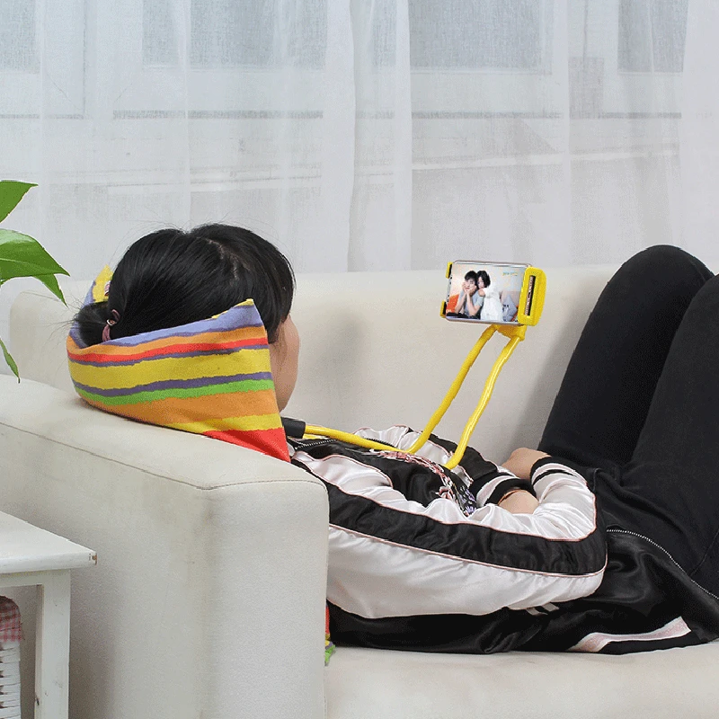 new flexible mobile phone holder hanging neck lazy necklace tablet holder stand for cellphone tablets for iphone huawei xiaomi free global shipping