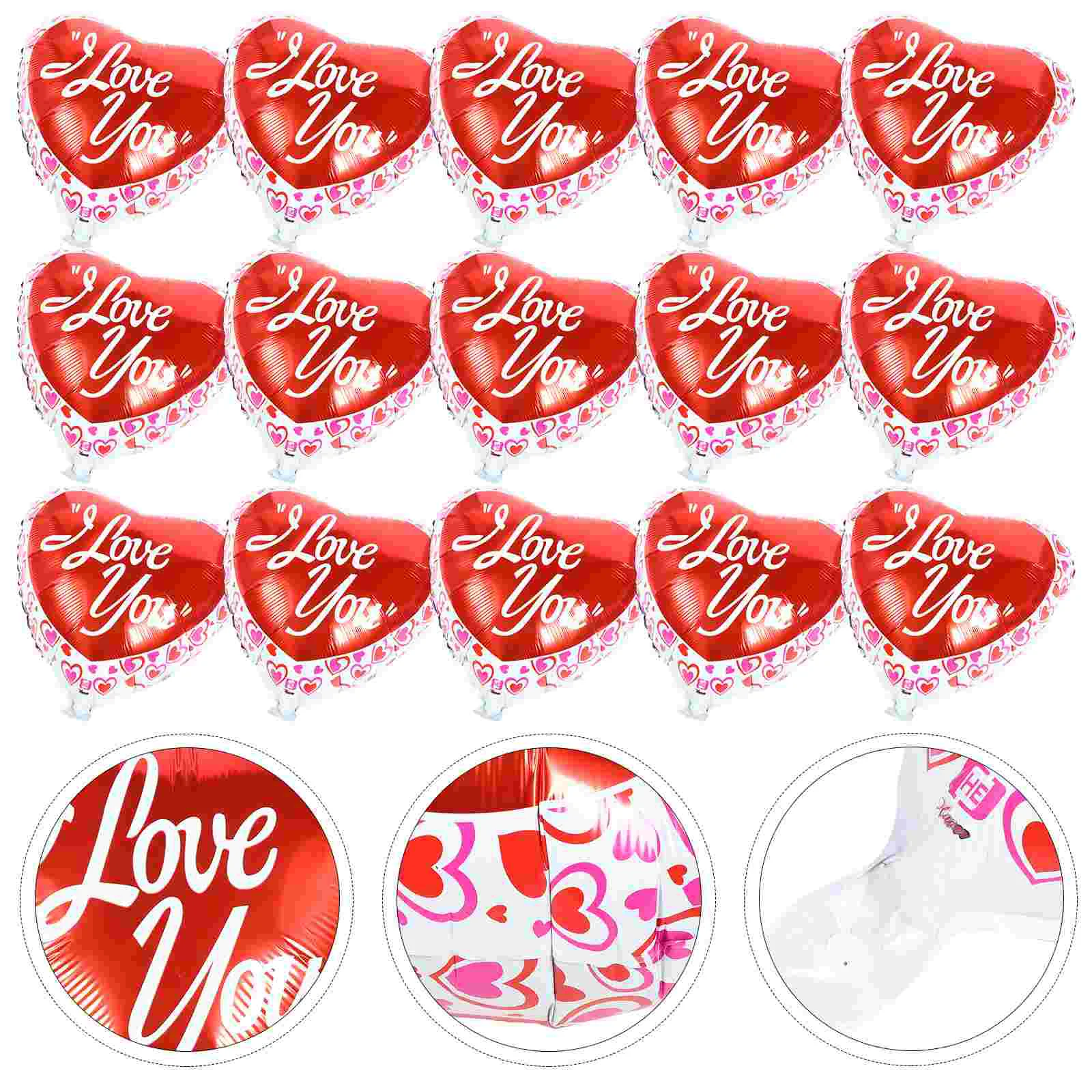 

25pcs Aluminum Film Balloons Love Heart Balloons Valentine's Day Party Balloons