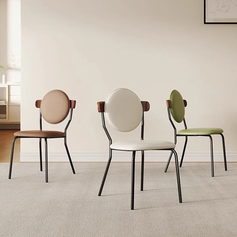 Модный уникальный обеденный стул в скандинавском стиле кожаный для кемпинга