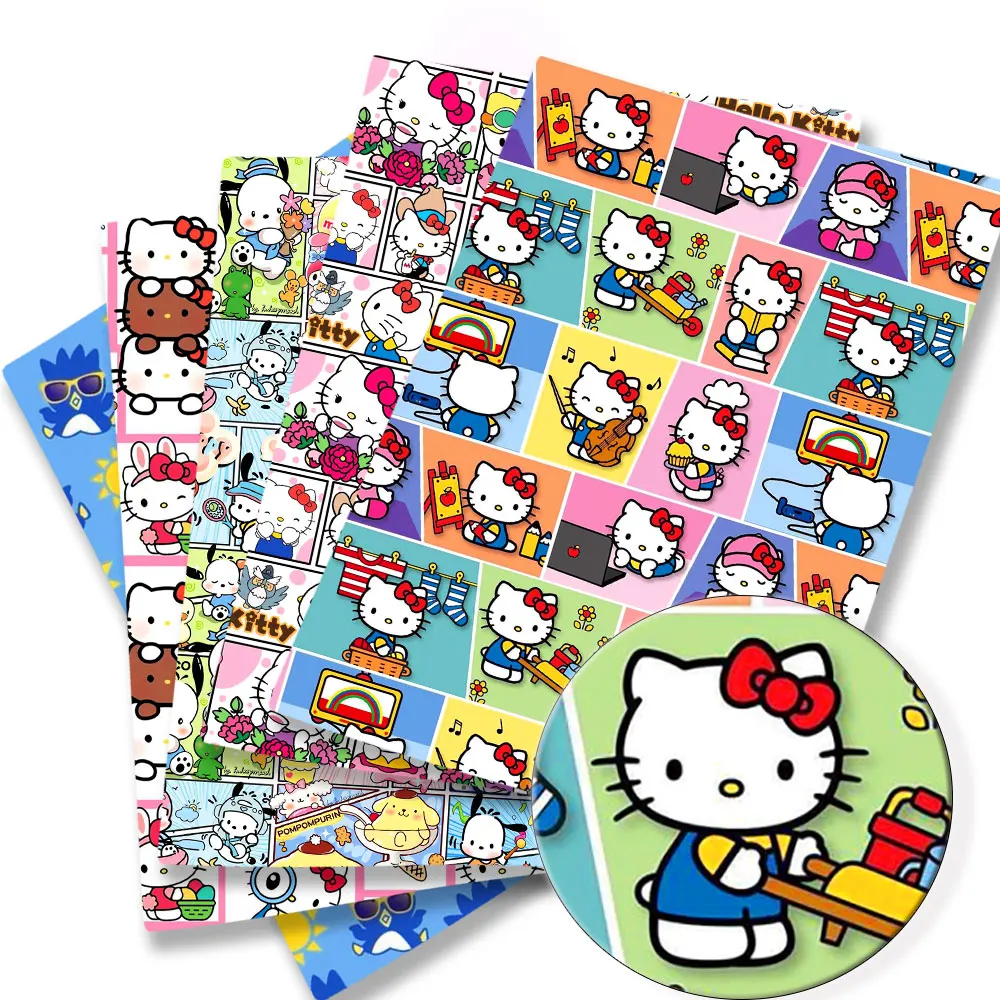 Хлопчатобумажная Ткань Hello Kitty 140x50 см с мультяшным рисунком ткань в стиле пэчворк