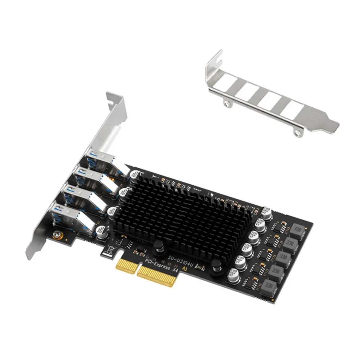 Фото [VALUE PACK] Карта расширения USB PCIe с 4 портами, USB-хаб PCI-E X4 на 4 порта USB3.1, USB 3.2 Gen2 40 Гбит/с для ПК №2