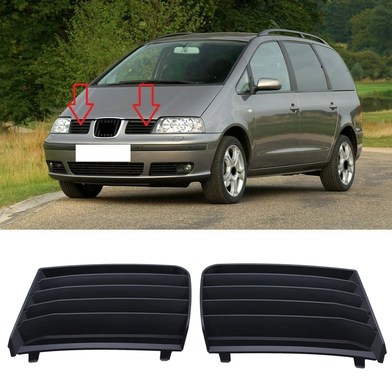 

2Pcs for Seat Alhambra Front Upper Bumper Radiator Grille 7M785365301C 7M785365401C