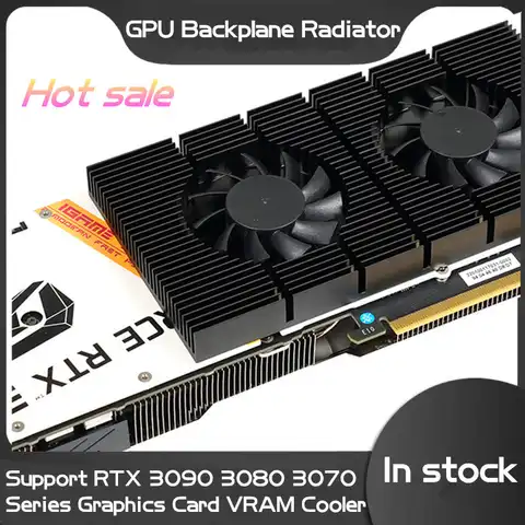Радиатор обратной панели графического процессора для RTX 3090 3080 3070 серии, алюминиевая задняя пластина памяти, медный радиатор VRAM + 2 вентилятор...