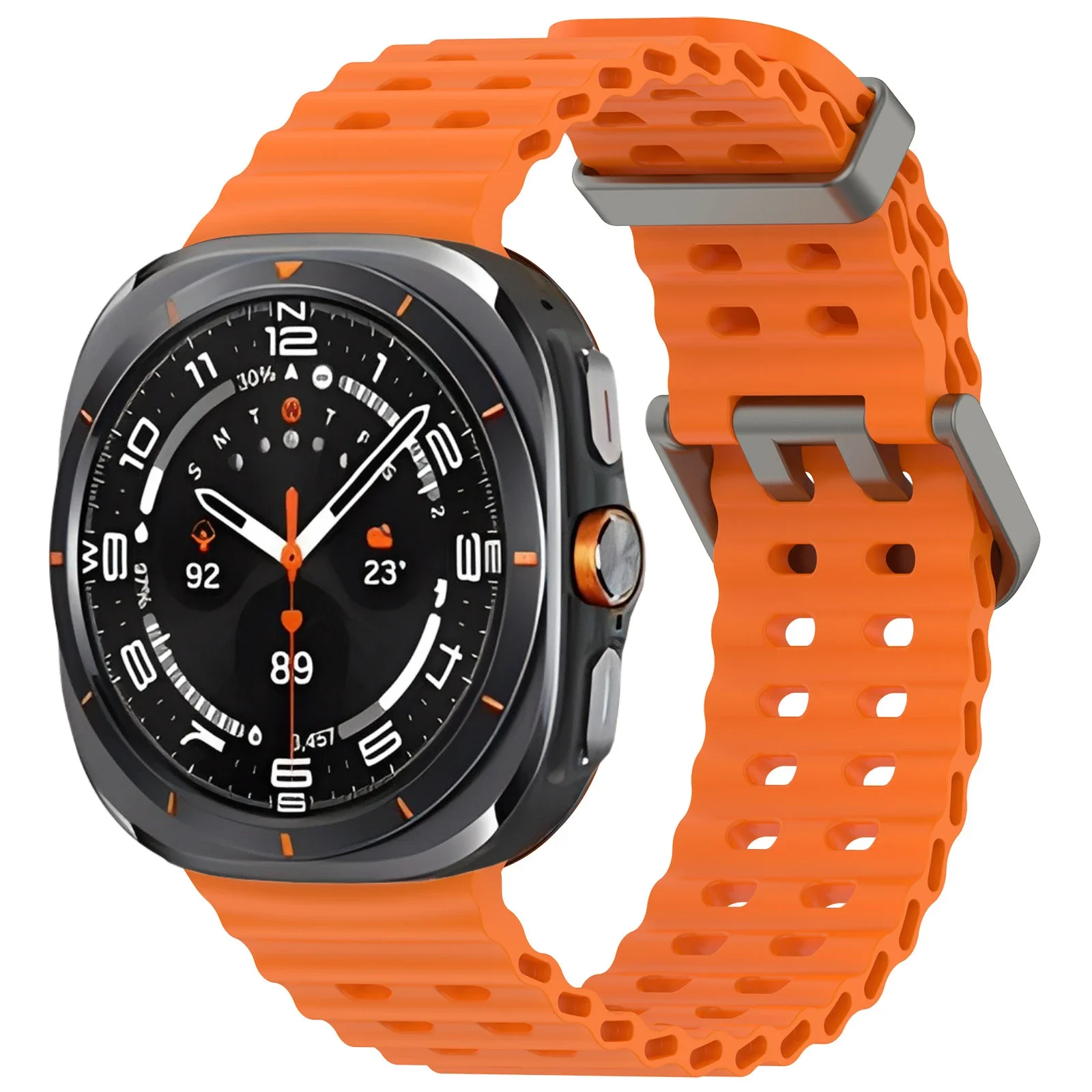 Фото Силиконовый ремешок Ocean для Samsung Galaxy Watch Ultra 47 мм, официальный сменный ремешок для часов, дышащий ремешок Galaxy Watch Ultra Belt №3