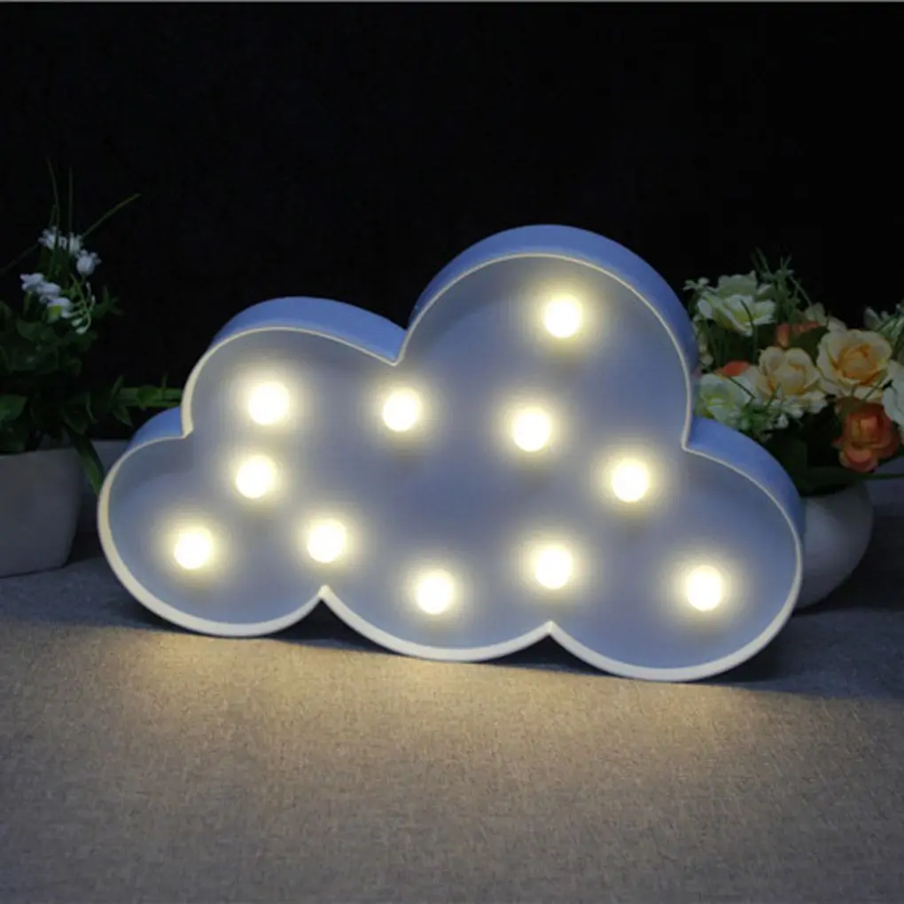 

Cloud Shape LED Light Blue White Plast IP42 Lamp Home Bedroom Living Room Wall Decor Battery Powered