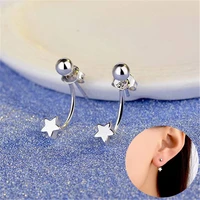 925 sterling silver star bead stud earrings uk womens new girls gift jewellery