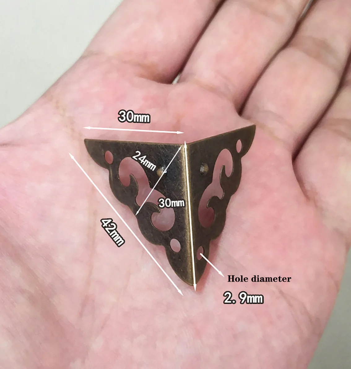 

Винтажная Складная защита для углов, 10 шт., 30 мм, Подарочная коробка «сделай сам», деревянная коробка, шкатулка для ювелирных изделий, защитная крышка, декоративные аксессуары