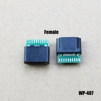 1pcs hdmi compatible socket connector female seat a mother strip pcb board solder wire seal test connector wp 407