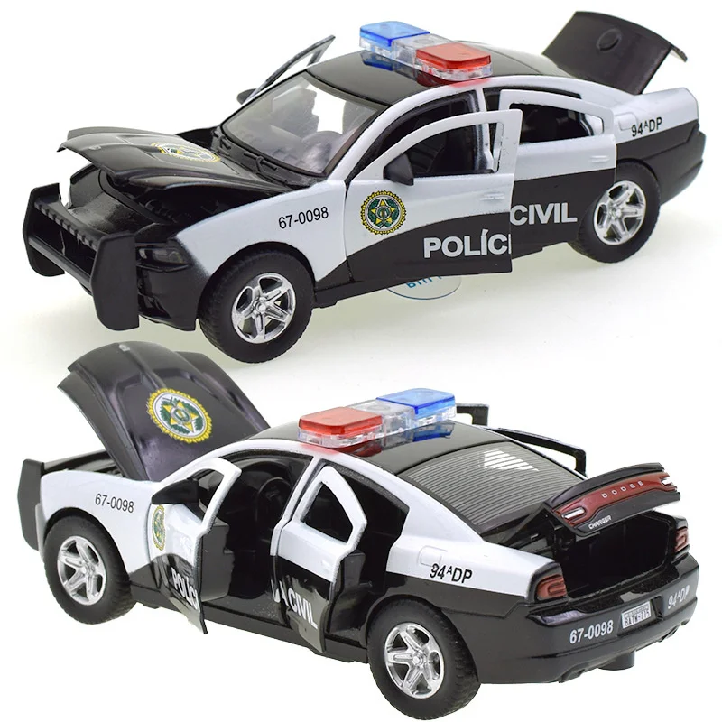 

New Arrivals Simulated Alloy 1:32 Recoil With Acousto-optic Six Door Police Car Children's Gift Toy Model Collection Ornaments