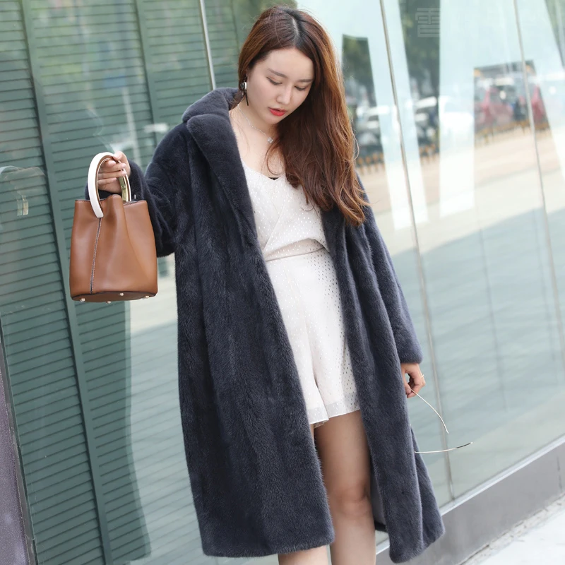 

Импортный бархатный длинный меховой воротник из меха норки